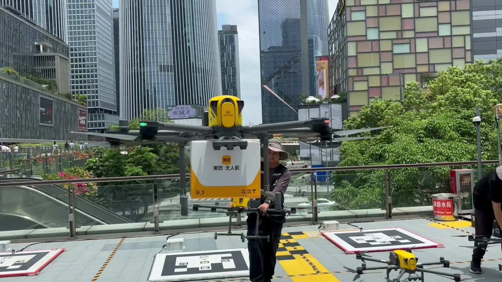 Meituan delivery drone in Shenzhen's Nanshan technology district